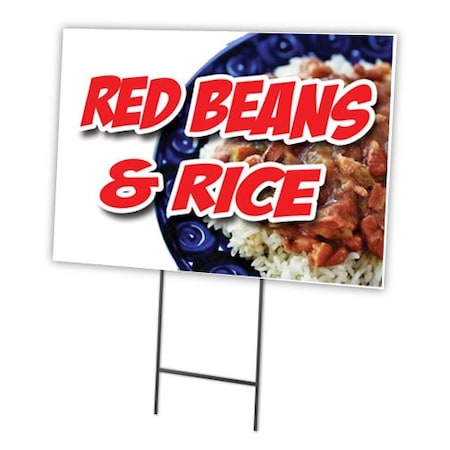 Signmission Red Beans And Rice Yard Sign & Stake outdoor plastic coroplast window, C-1824 Red Beans And Rice C-1824 Red Beans And Rice